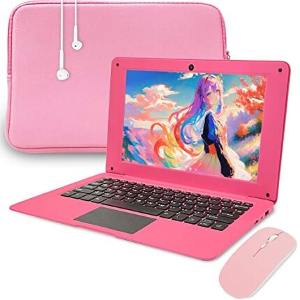 aichiw 10.1 Inch Laptop Windows 10 Quard Core Notebook Lightweight Mini Netbook Computer with Intel CPU 4GB RAM 64GB eMMC Storage, Laptop Sleeve,