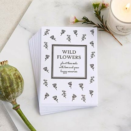 ANGEL & DOVE 25 Unfilled Wildflower Seed Packet Funeral Favour Envelopes 'Grow Happy Memories' (Seeds Not Included)