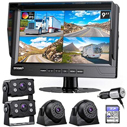 DVKNM Ultimate 9" 1080P HD Quad Split,for Car Truck RV
