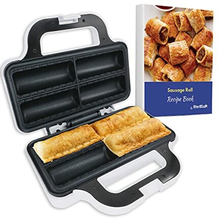Sausage Roll Maker by StarBlue with FREE Recipe ebook – Make 4 Quick and Delicious Breakfast Sausage Rolls and Snacks in Minutes 220-240V 50/60Hz