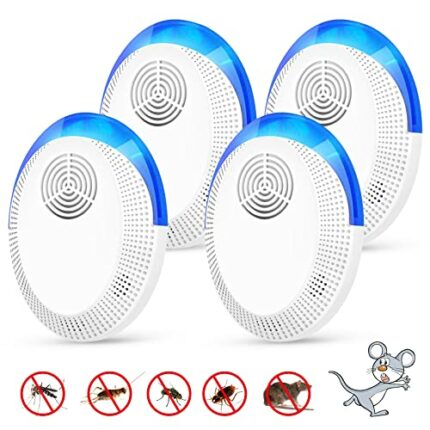 Indoor Ultrasonic Repellent Indoor Pest Controller, , 4Pack Mouse Mosquito Cockroach Insect Repellent, Suitable for Room Indoor Outdoor Warehouse