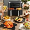 Vicloon Silicone Air Fryer Liners, 2PCS 7.87x 5.31" Square Reusable Silicone Air Fryer Mat, Non-Stick Air Fryer Mats, Easy Clean Air Fryer Access