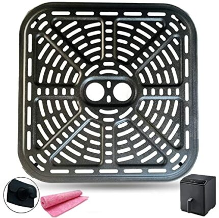 Air Fryer Grill Plate for COSORI 6.8QT Air Fryers, 9.02IN Square Upgraded Air Fryer Grill Pan, Air Fryer Crisper Plate Tray, Air Fryer Rack, Inse