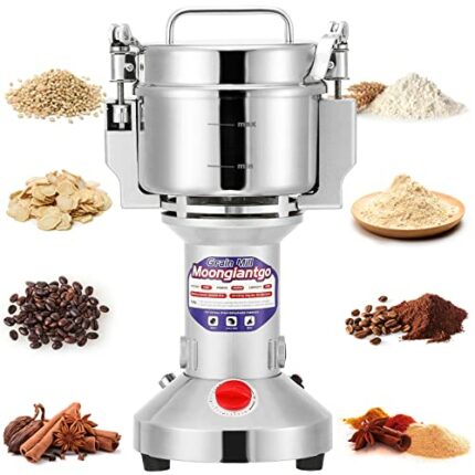 Moongiantgo Electric Grain Grinder 300g Spice Superfine Mill Stainless Steel & 28000RPM Commercial Motor, for Herb/Spice/Nut/Cereal, with Protect