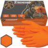 Xtremeauto Nitrile Gloves - Disposable Gloves, Diamond Grip Orange Gloves - Powder-free & Latex Free Nitrile Gloves, Extra Thick & Strong Rubber