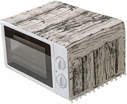 KKGUD Soft Cotton and Linen Microwave Towel, Oven Dust Cover with Side Pockets (30cm* 90cm) - Pattern A