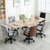 ZXFYHD Desk Chair,Office Chair Modern Mid Back Support Office Chair Faux PU Leather High Adjustable Swivel Seat For Computer Desk Workstation Fur
