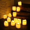 Yeahmart Pack of 12 Realistic and Bright Led Candle Lights, Battery Operated LED Tealights, Flameless Tea Lights with Warm White Bulb Light for W
