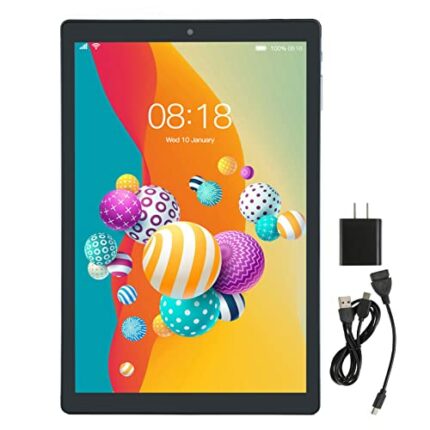 SUNGOOYUE 10.1 Inch 128GB Tablet, 6GB 128GB 10 Core CPU 8800mAh Dual Band 5G WiFi Type C MT6592 Tablet for Android 12-100‑240V (Blue) (UK Plug)