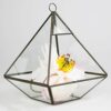 Zinc & Glass Pyramid Shaped Terrarium Candle Holder Lantern Glasshouse Planter