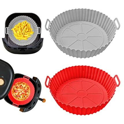 Air Fryer Silicone Pot 7.8inch Air Fryer Liners,Silicone Air Fryer Liners Pot,2Pcs Reusable Silicone Liner Fits Most Brand Air Fryer,Air Fryer Re