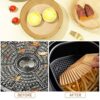 ZJZ Air Fryer Liners 200Pcs, Air Fryer Disposable Paper Liner, Water-Proof and Oil-Proof Baking Parchment Round Bowl and Square(6.3"&7.1")