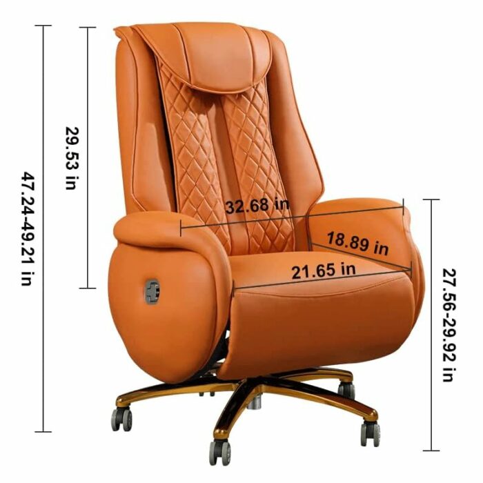 SLNFXC Heated Office Chair Executive Reclining Chair with Footstool Neck Reclining Office Chair (Color : D, Size : Light Grey)