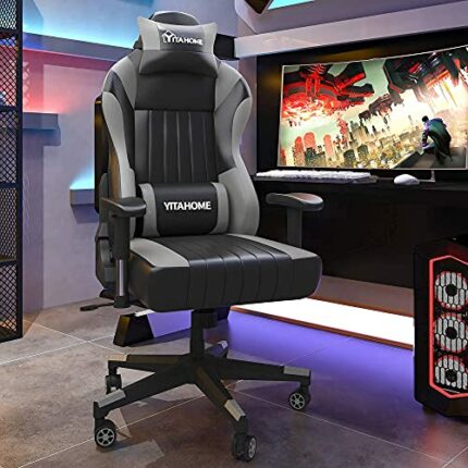 YITAHOME Gaming Chair Big and Tall Computer Chair PU Leather Ergonomic High Back Swivel Desk Chair with Lumbar Support Adjustable Headrest Gamer