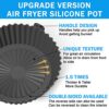 2 Pack Silicone Air Fryer Liner + 2PCS Heat Protective Gloves, 8-inch Air Fryer Liners Reusable Air Fryer Silicone Pot Basket for Ninja Dual Towe