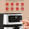 Symdral Air Fryers, 1500W Compact Fryer with 8 Presets, Max 200℃ Setting 5L Digital Oven Rapid Circulation, Display,Viewing Window,Nonstick & Dis