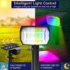 4 Pack Solar Spot Lights Outdoor Garden, 20 LED Color Changing RGB Solar Landscape Spotlights, 7 Modes Waterproof Solar Lights Outdoor Dusk-to-Da