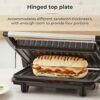 Tower T27038 4 Portion Health Grill and Panini Grill with Non-Stick Cerastone Coating, 750W, Black & Stainless Steel
