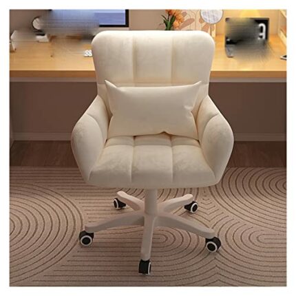 ZCMEB Ropin Pink Makeup Chair Wheels Desk and Chair Personal Armchair Dormitory Home Apartment Furniture