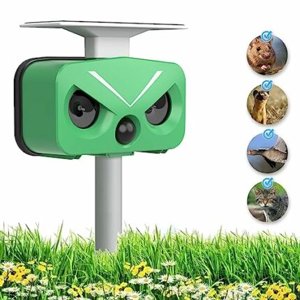 Waterproof Cat Repellent,Ultrasonic Cat Repellent,Ultrasonic Dog Chaser,Solar Powered Animal Scarer Repellent for Garden,USB Charge,Flashing Ligh