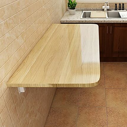 SKOAJAS Wall Mounted Table,Multifunctional Fold Down Drop-Leaf Laptop Computer Desk,for Home,Office (Color : Walnut, Size : 80x30cm/31.4x11.8in)
