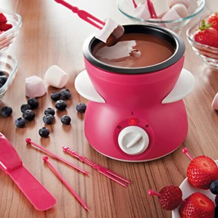 Global Gizmos 50980 Chocolate Melting Pot with Accessories | Table Top Fondue Machine | Birthday Party/Sleepover/BBQ | Dual Settings | 13cm x 13c