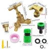 YAAVAAW Outdoor Tap Kit Garden Tap Hose Union Bib Tap 1/2inch BSP with Brass Wall Plate Fixture,Garden Outside Tap Hose Fitting Set,Brass Water B