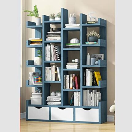 DLOETT Bookshelf Floor Bookcase Desk Storage Rack Simple Living Room Office Shelf Table Student Home Shelf (Color : D, Size : 156 * 80 * 19cm)