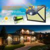 ZFITEI Upgraded Solar Lights, 203LED Solar Lights Garden,Solar Security Light Motion Sensor Wall Lights,Solar Powered Lights with 3 Intelligent M