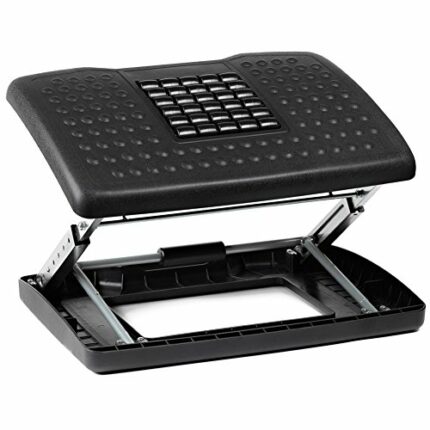 Wgwioo Footrest Folding Adjustable Height with Rollers Feet Massage Home for Office,Black,18 x 14in