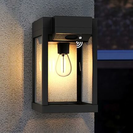 tekstap Solar Wall Lights Outdoor, 150°Motion Sensor Solar Security Lights Outdoor with 3 Modes, IP65 Waterproof Solar Outdoor Wall Lights, Outdo