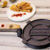 10 Inch Cast Iron Tortilla Press by StarBlue with 100 Pieces Oil Paper and Recipes e-book - Tool to make Indian style Chapati, Tortilla, Roti