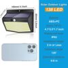 4 Packs Solar Security Lights Outdoor Motion Sensor, 138 LED Solar Fence Lights With 3 Modes, IP65 Waterproof Solar Lights Outdoor, Solar Wall Li