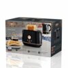 Tower T20028B 2-Slice Toaster with Adjustable Browning Control, Toasting Time, Self Centring Function, Cancel, Defrost and Reheating Settings, Cr