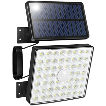Tailcas Solar Security Lights Outdoor Motion Sensor, 4 Modes Solar Lights Outdoor IP65 Waterproof, 54 LED Solar Powered Wall Lights for Garden Sh