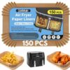 150 PCS Air Fryer Liners for Ninja Dual, Rectangle Air Fryer Accessories, Disposable Air Fryer Parchment Paper Liner, Compatible with Ninja AF400