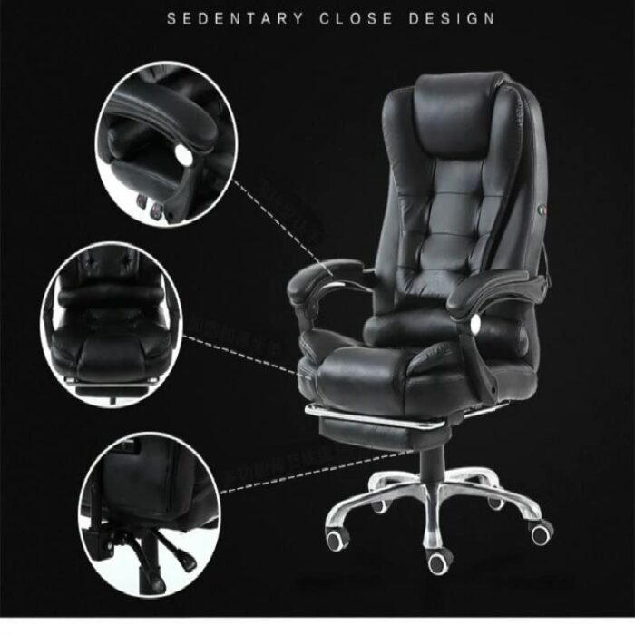 ZCMEB Gaming Chair Massage Synthetic Leather Office Chair Home Reclining Computer Boss Chair Swivel Lifting