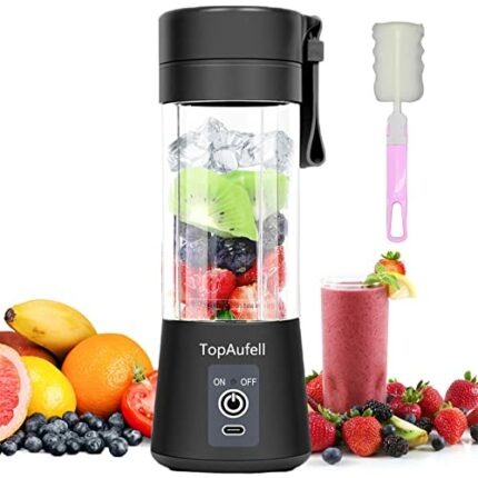 TopAufell Portable Blender,Mini Blender for Smoothies and Protein Milkshake,Handheld Electric Fruit Mixer Machine 380mL Personal Usb Blender with