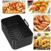 2Pcs Silicone Pot for Ninjas Dual Air Fryer Reusable Non Stick Air Fryer Liner Heat Resistant Air Fryer Basket with 4 Air Fryer Mats Rectangle Ba