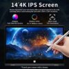 UDKED 14''4K 2-in-1 Laptop 2023 Windows 11 Touch Screen PC Intel N95 （up to 3.4GHz） Notebook 12G RAM DDR5 NVMe SSD 360° Rotation with Stylus Pen/