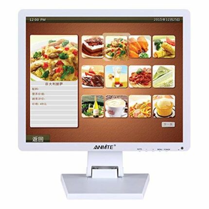 Anmite Desktop Touchscreen LCD Monitor - 15-Inch - Resistive Touch Monitor White HDMI/VGA