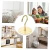 PRETYZOOM 3 Sets White Stand Wreath Hanger Wall Fixing Hook Hanger Anchor Hook Accessories to Rotate Screw Hook Hook up Wreath Ceiling Wall-Mount