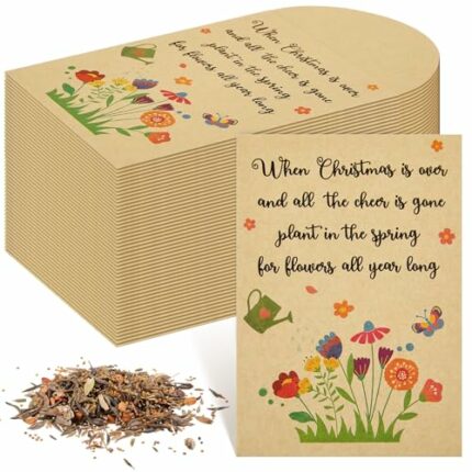50 Pieces Christmas Seed Packets Not Include Seeds Christmas Stocking Fillers When Christmas Is over Wildflower Seed Packets Party Gift Bags Smal