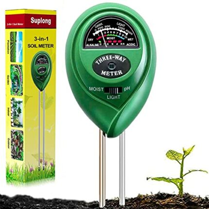 Suplong Soil pH Meter 3 in 1 Plant Soil Testing Kit With pH, Light & Soil Moisture Meter For Garden Care, Farm, Lawn, Indoor & Outdoor (No Batter