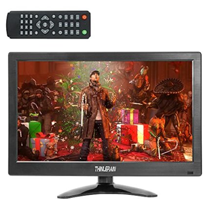 Thinlerain 13.3 inch Small PC Monitor Mini Monitor HDMI Monitor 1366x768 LED Monitor Support HDMI VGA AV BNC USB Intput, for Fire Stick, Computer