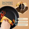 Vocha Electric Hot Pot, 1.5L Mini Portable Electric Pan Non-Stick, Multi-Cooker with Lid for Travel/Dormitory, Silicone Spatula Included (Beige)