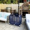 Essentially Yours Pool Equipment Holder with Towel Drying Bars, Mesh Rolling Pool Storage Organizer Bin, Extra Large with Towel Hanger, (34.5" W