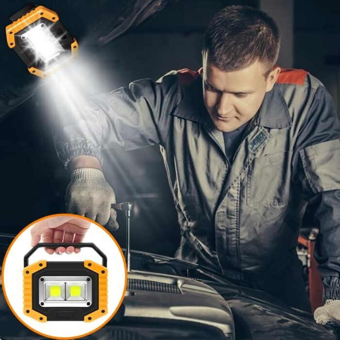 Beizkna 30W LED Work Light Rechargeable Portable COB Floodlight Super Bright 2000LM Battery Outdoor Security Light USB Waterproof for Camping Hik