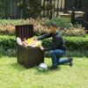 EHHLY Pool Storage Deck Box Outdoor Waterproof, Small Toy Storage Box for Patio 52 Gallon, Portable Porch Storage Box Durable Extra Seat for Pati