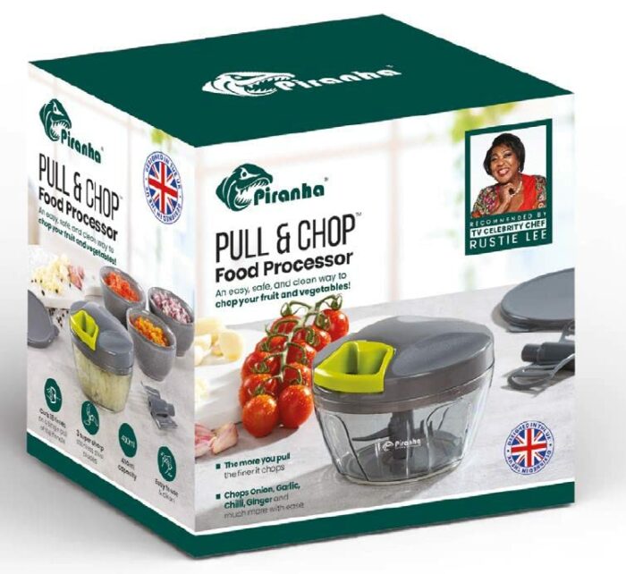 PIRANHA Pull & Chop Mini Food Processor, Multi-Function Manual Food Processors & Hand Chopper/Mixer/Blender (4OOml)